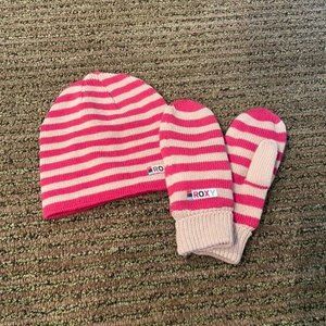 Roxy beanie and mitten set
